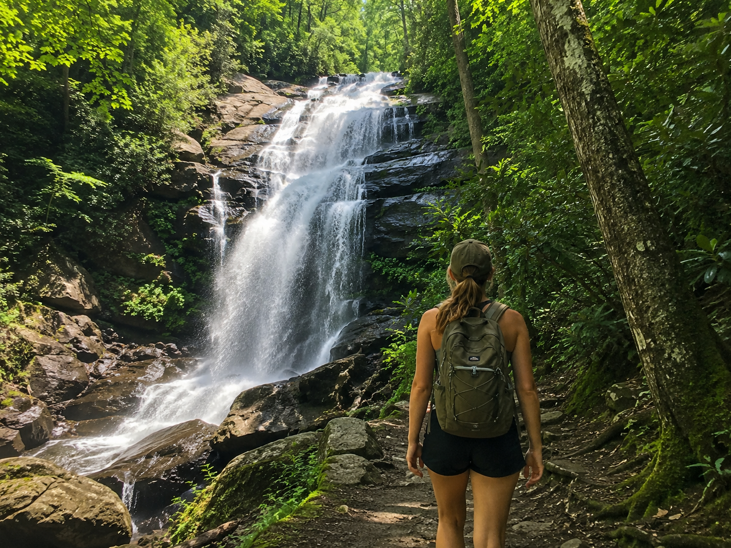 A waterfall in the North Georgia mountains near Blue Ridge