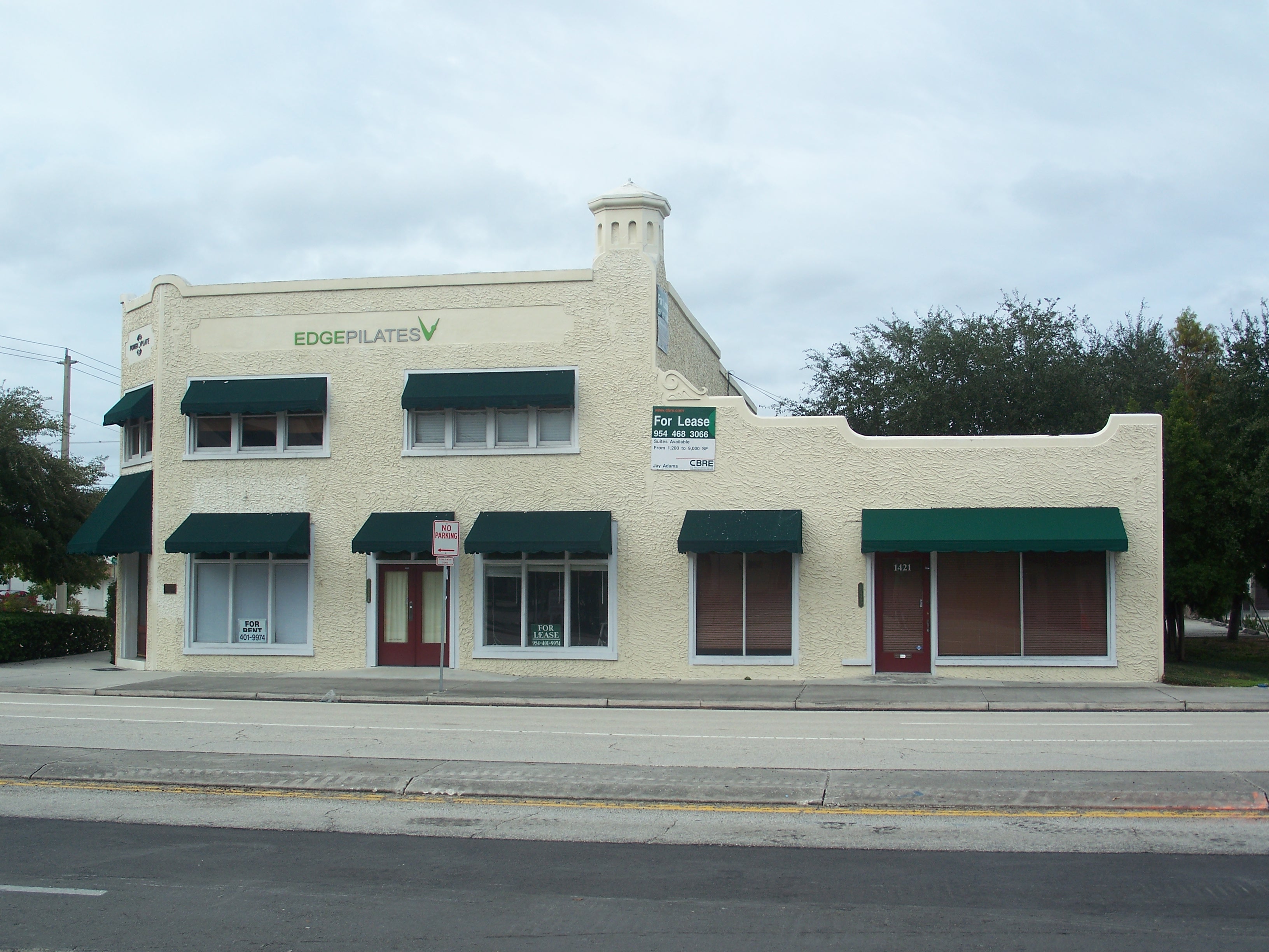The Mission Revival Croissant Park Administration Building at 1421 South Andrews Avenue, Fort Lauderdale, built as the sales office for the 1920s development