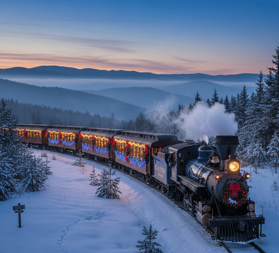 Blue Ridge Scenic Railway Holiday Express train ride in Georgia