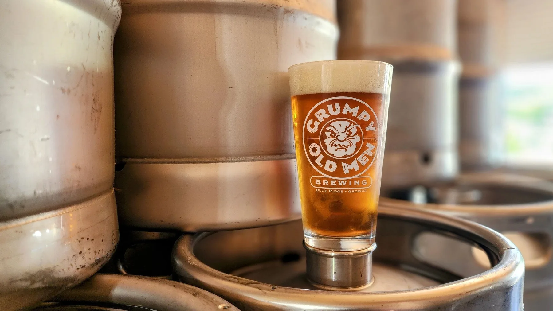 Grumpy Old Men Brewing taproom pint