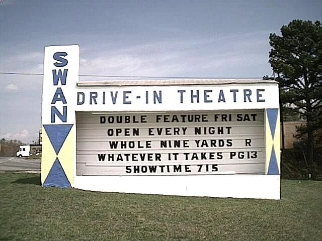 Swan Drive-In Theatre marquee sign