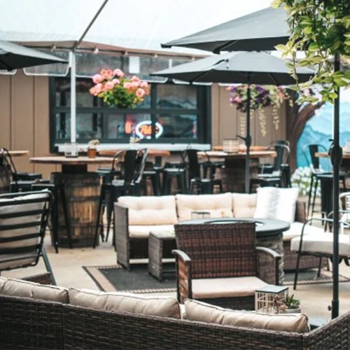 The Dogwood patio, home of Bigfoot Biscuits