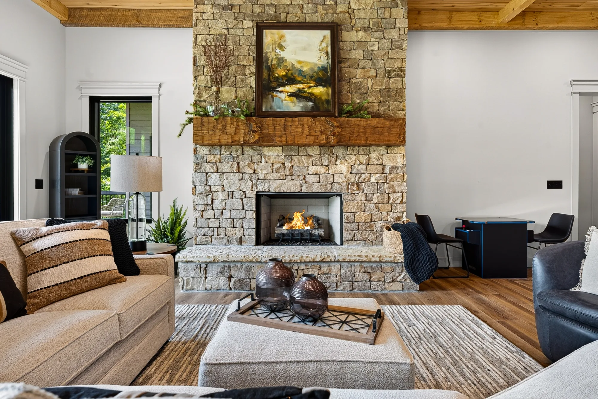 Living room — fireplace