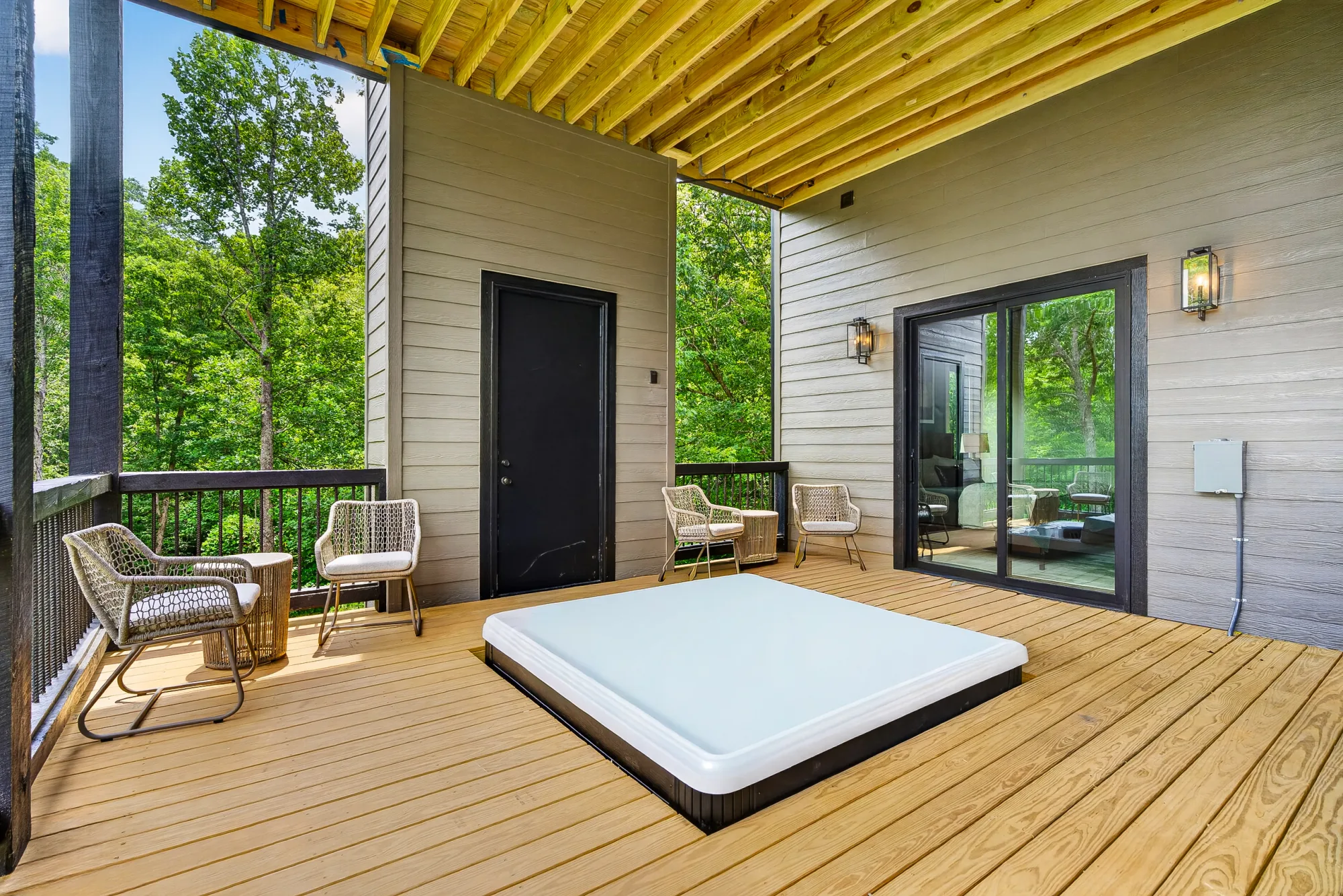 Hot tub on the back deck