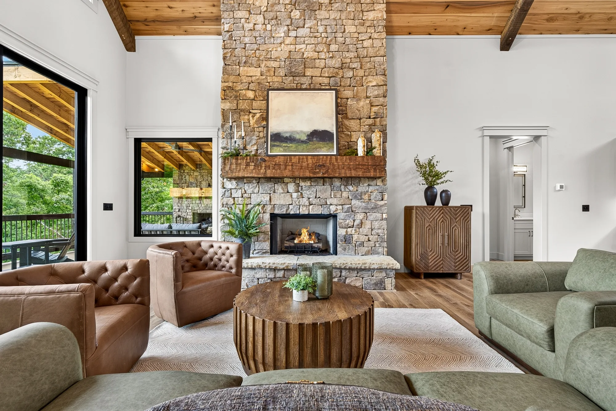 44 Staurolite Mountain Road — living room fireplace