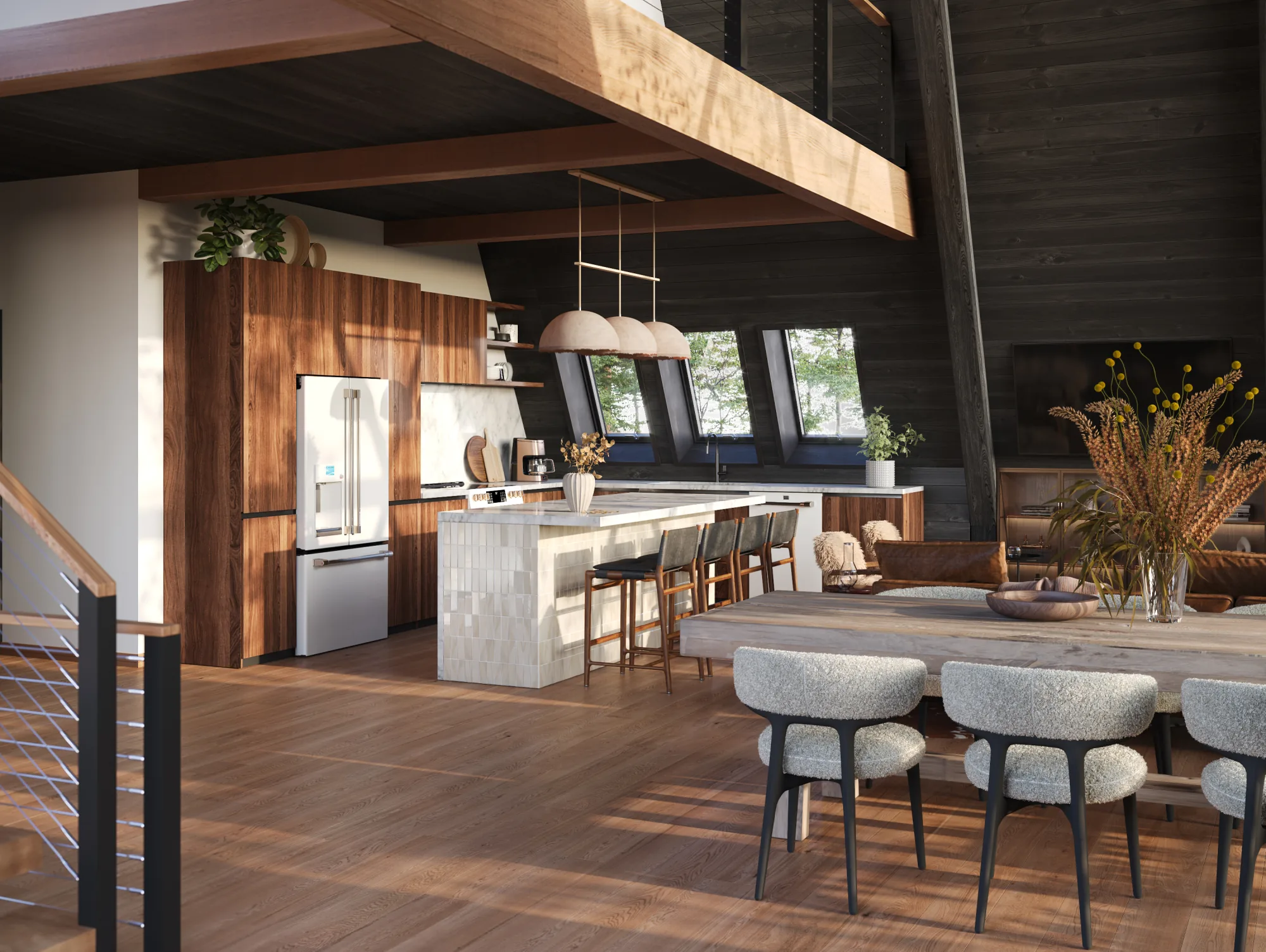 North Creek — kitchen and dining rendering