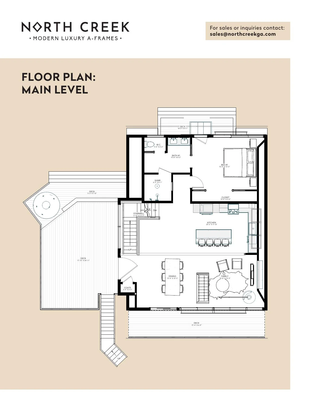 North Creek — floor plan, main level
