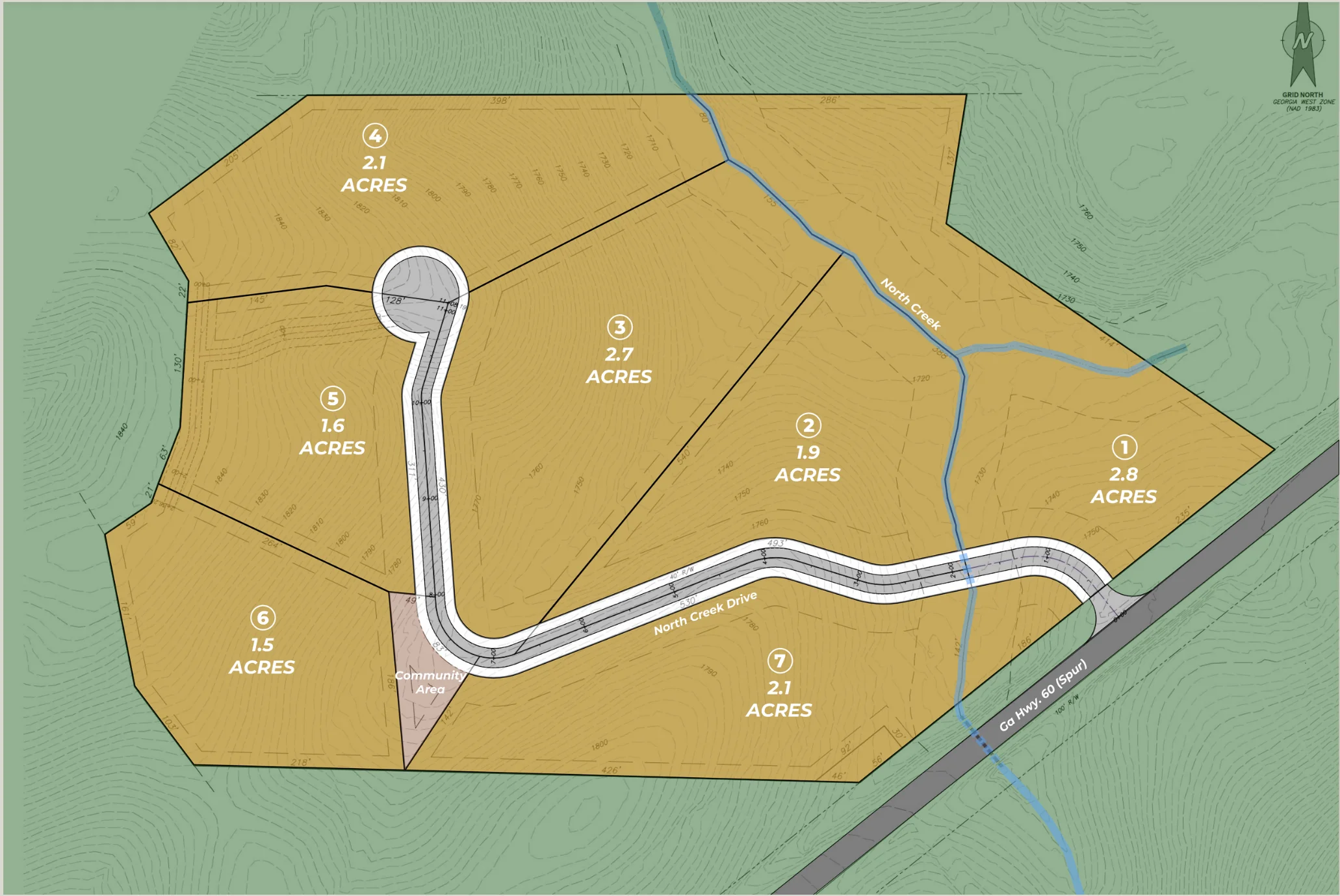 North Creek — site plan / lot map