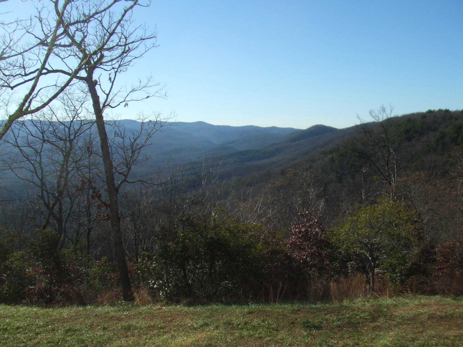 Layered blue ridgelines seen from an overlook in Amicalola Falls State Park in the North Georgia mountains