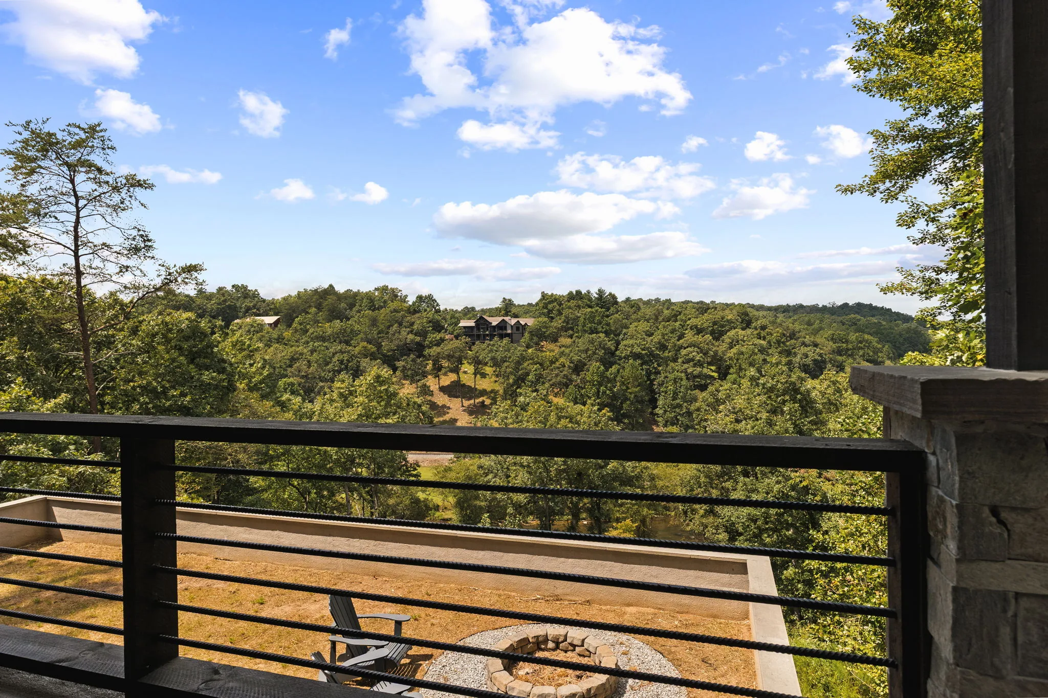The valley view from the lower patio railing.