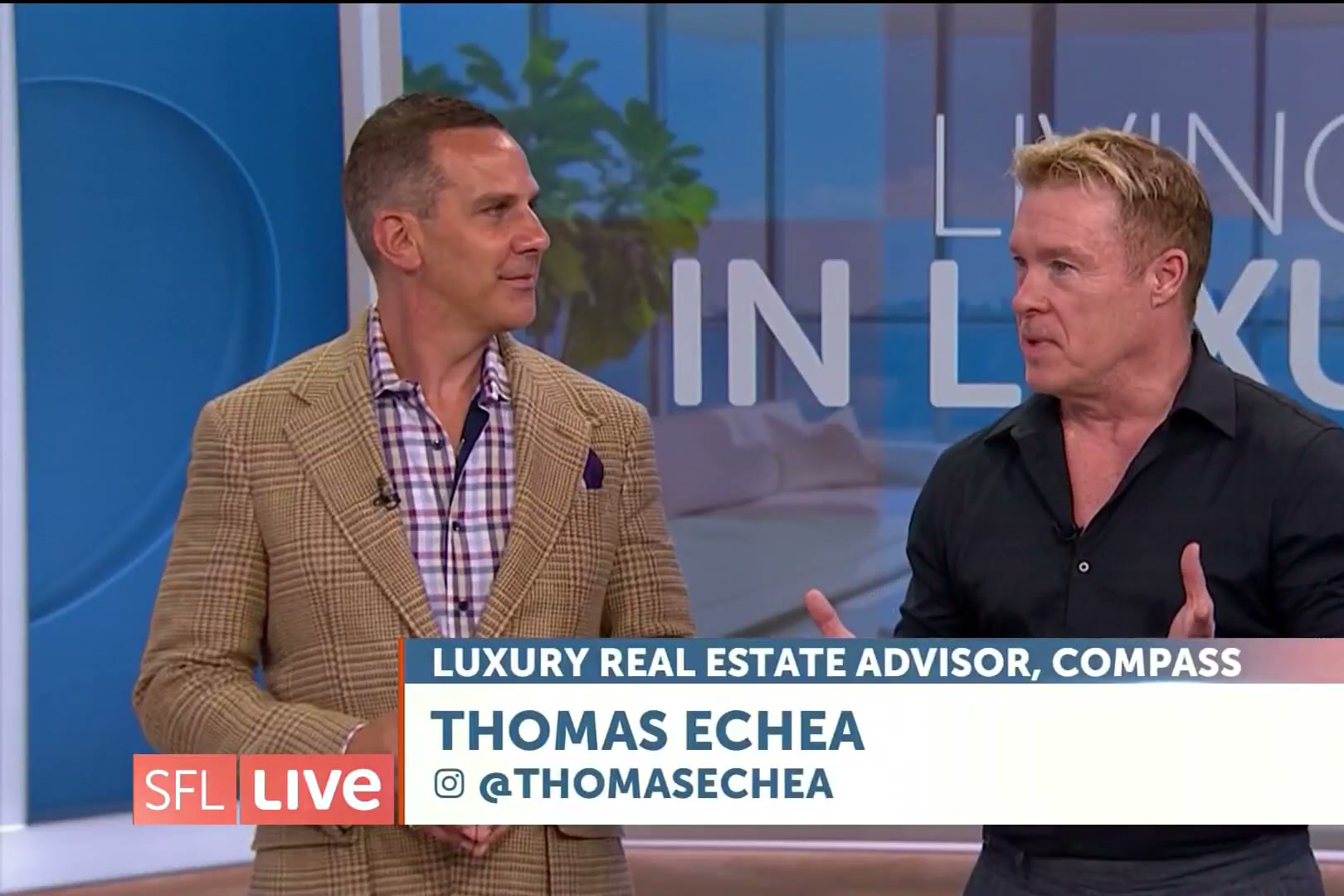 Thomas Echea on NBC 6 South Florida Live, Living in Luxury segment